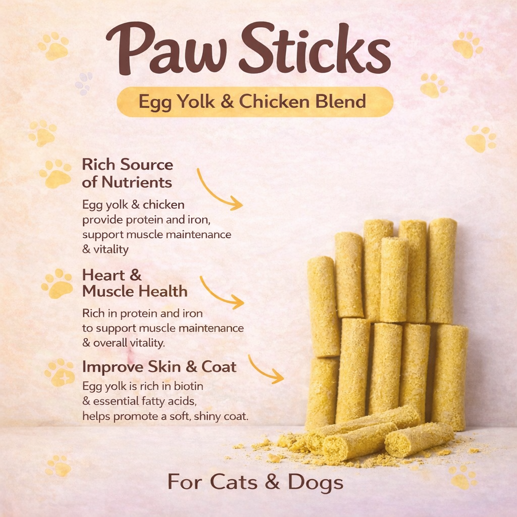 Freeze Dried Egg Yolk 100g Natural | High-Protein | Supports Skin, Coat & Immune Health Premium Nutrition for Cats & Dogs